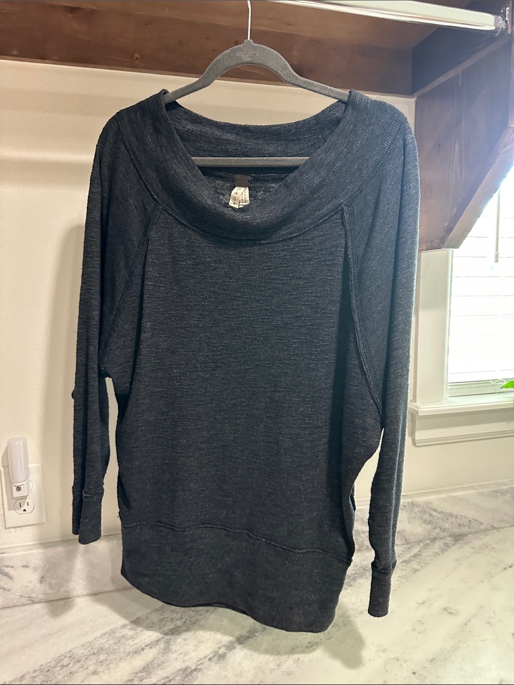 We The Free Charcoal Cowl Neck Pullover